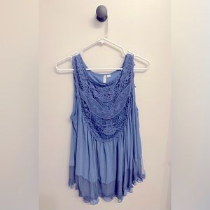 Blue Lace Tank Top